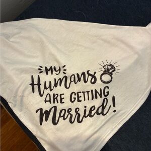 White Dog Bandana with Black Text